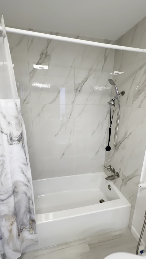 Marble-tile tub and shower renovation